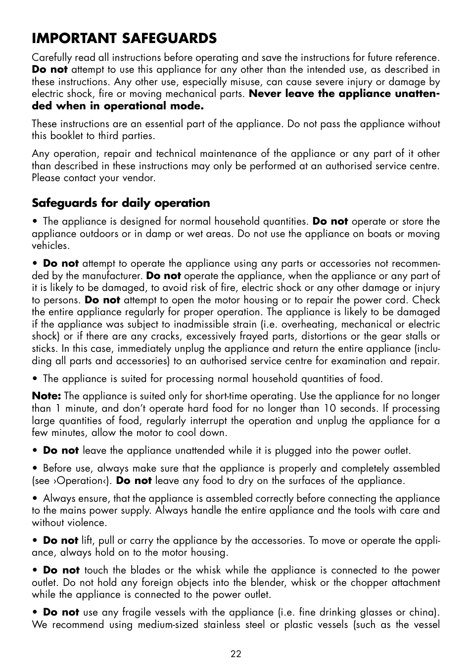 Important safeguards | Gastroback 40975 Design Hand Blender Advanced Pro User Manual | Page 5 / 17