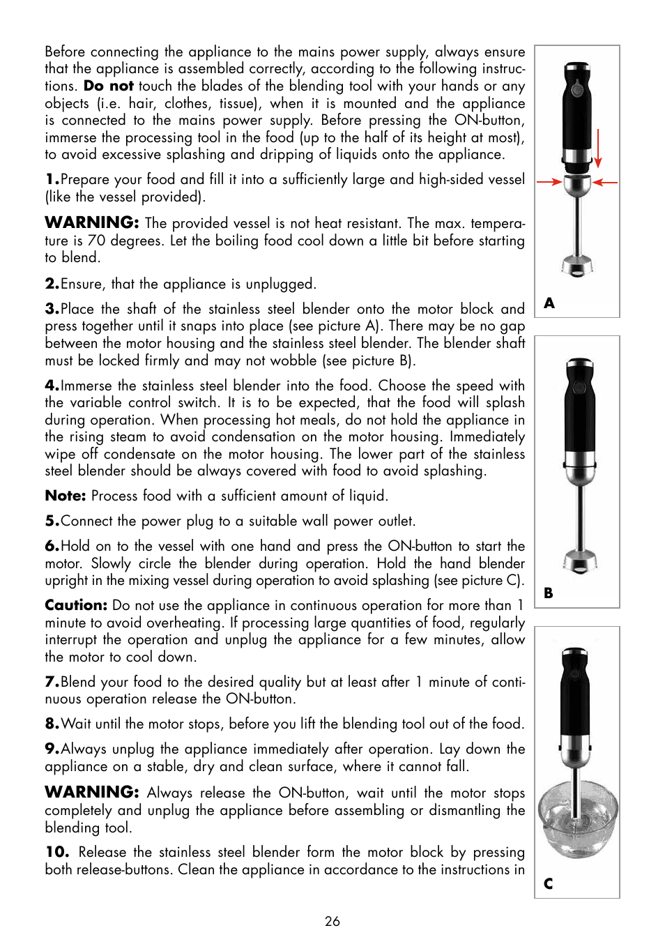 Gastroback 40975 Design Hand Blender Advanced Pro User Manual | Page 9 / 17
