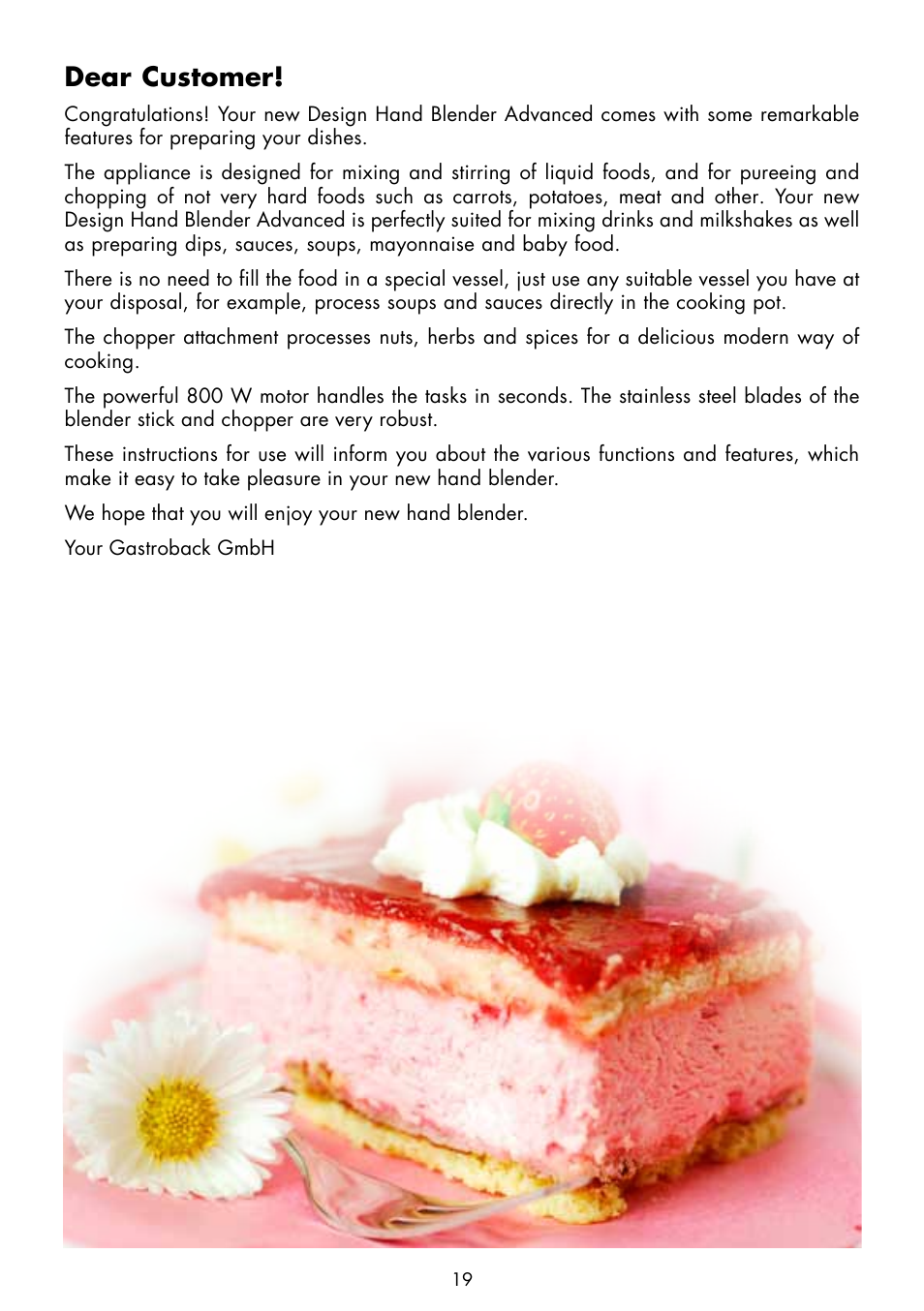 Dear customer | Gastroback 40974 Design Hand Blender Advanced User Manual | Page 3 / 14