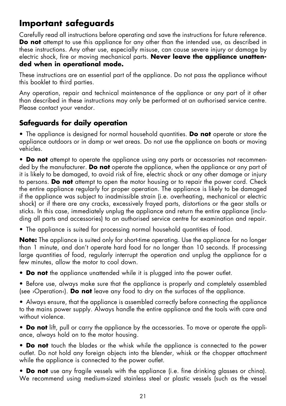 Important safeguards | Gastroback 40974 Design Hand Blender Advanced User Manual | Page 5 / 14