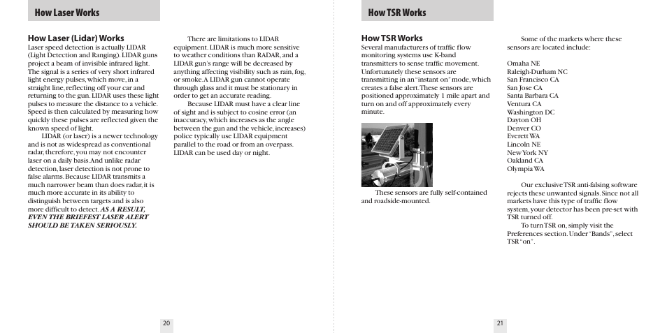 How laser works how tsr works | Beltronics RX45 User Manual | Page 12 / 16