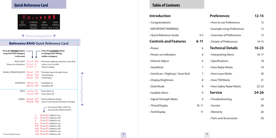 Beltronics RX45 User Manual | Page 3 / 16