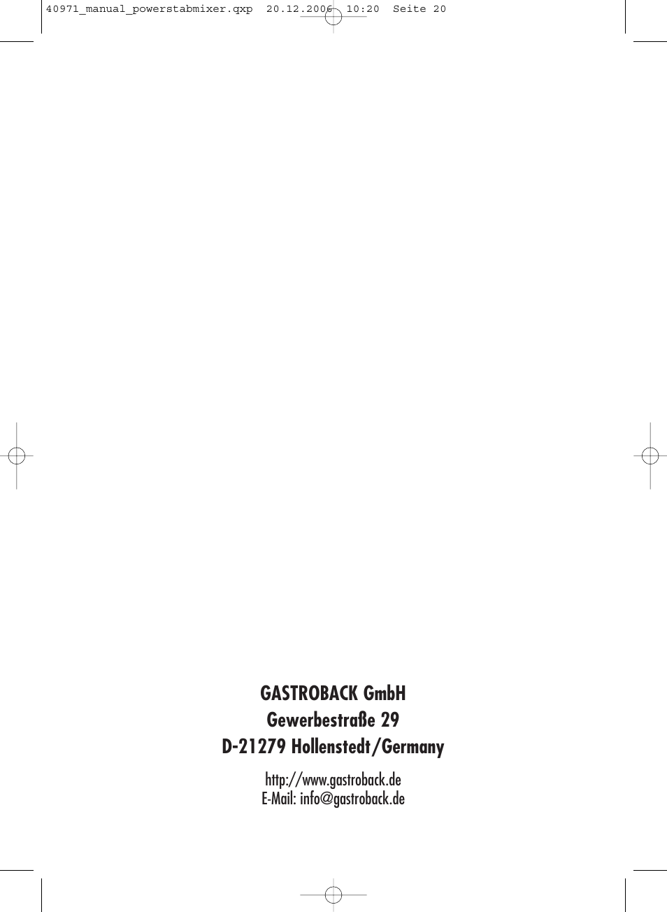 Gastroback 40971 Power Hand Blender Home Culture User Manual | Page 9 / 9