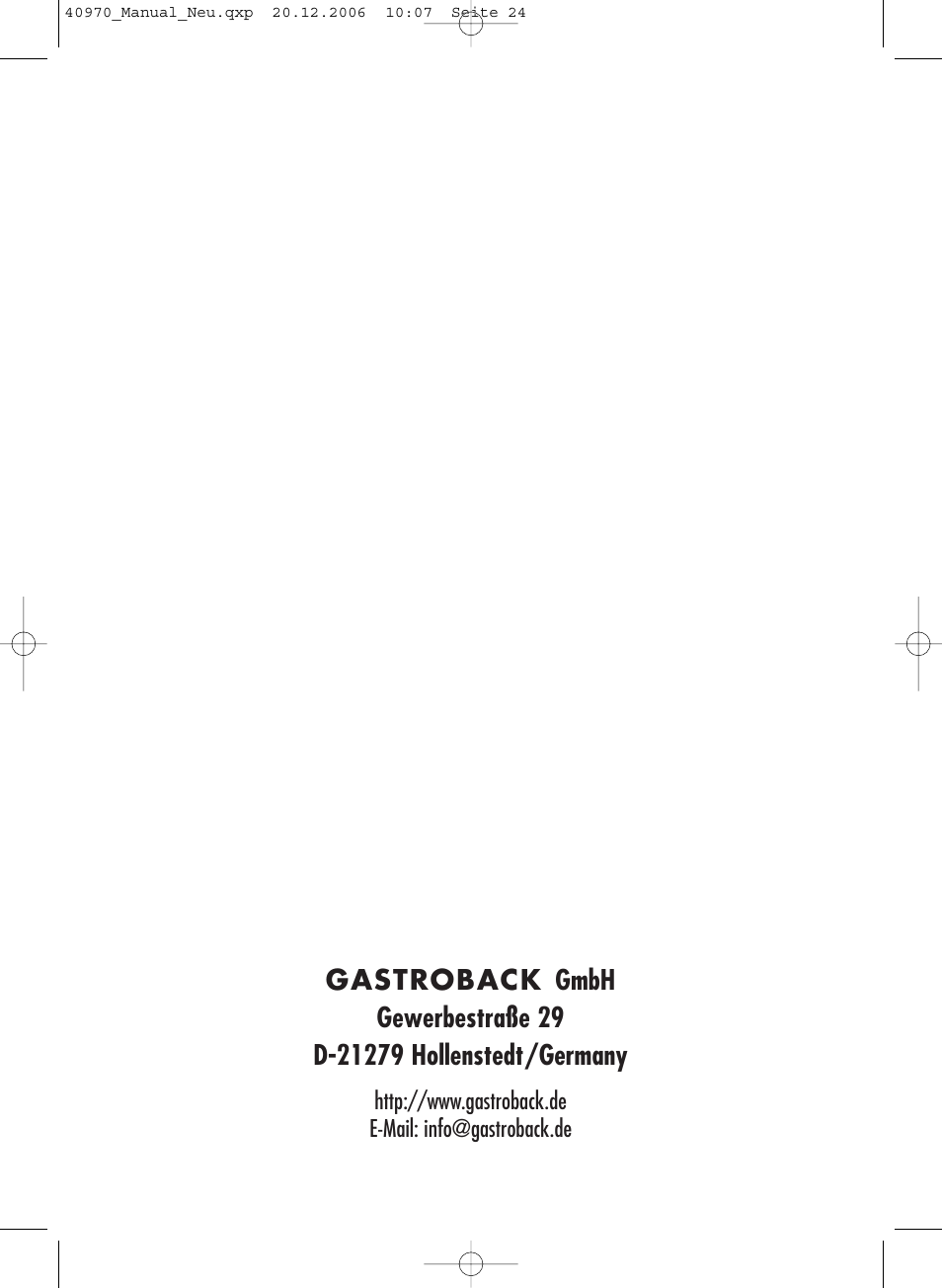 Gastroback 40970 Design Hand Blender Home Culture User Manual | Page 11 / 11