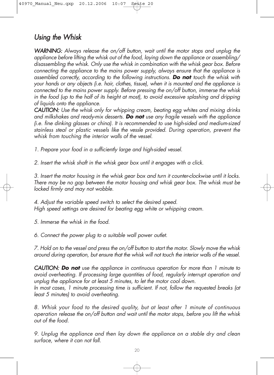Uussiinngg tthhee w whhiisskk | Gastroback 40970 Design Hand Blender Home Culture User Manual | Page 7 / 11