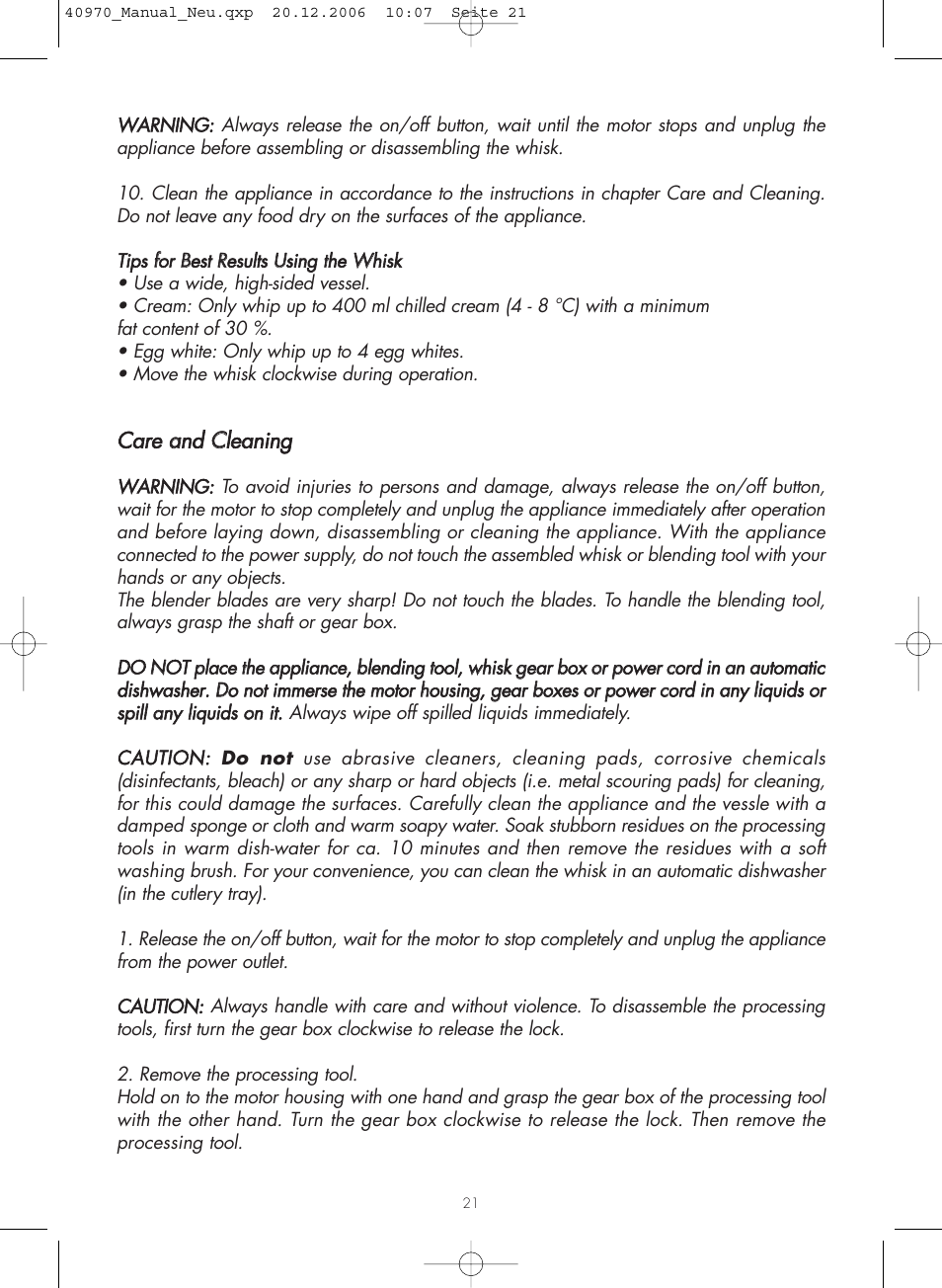 Gastroback 40970 Design Hand Blender Home Culture User Manual | Page 8 / 11
