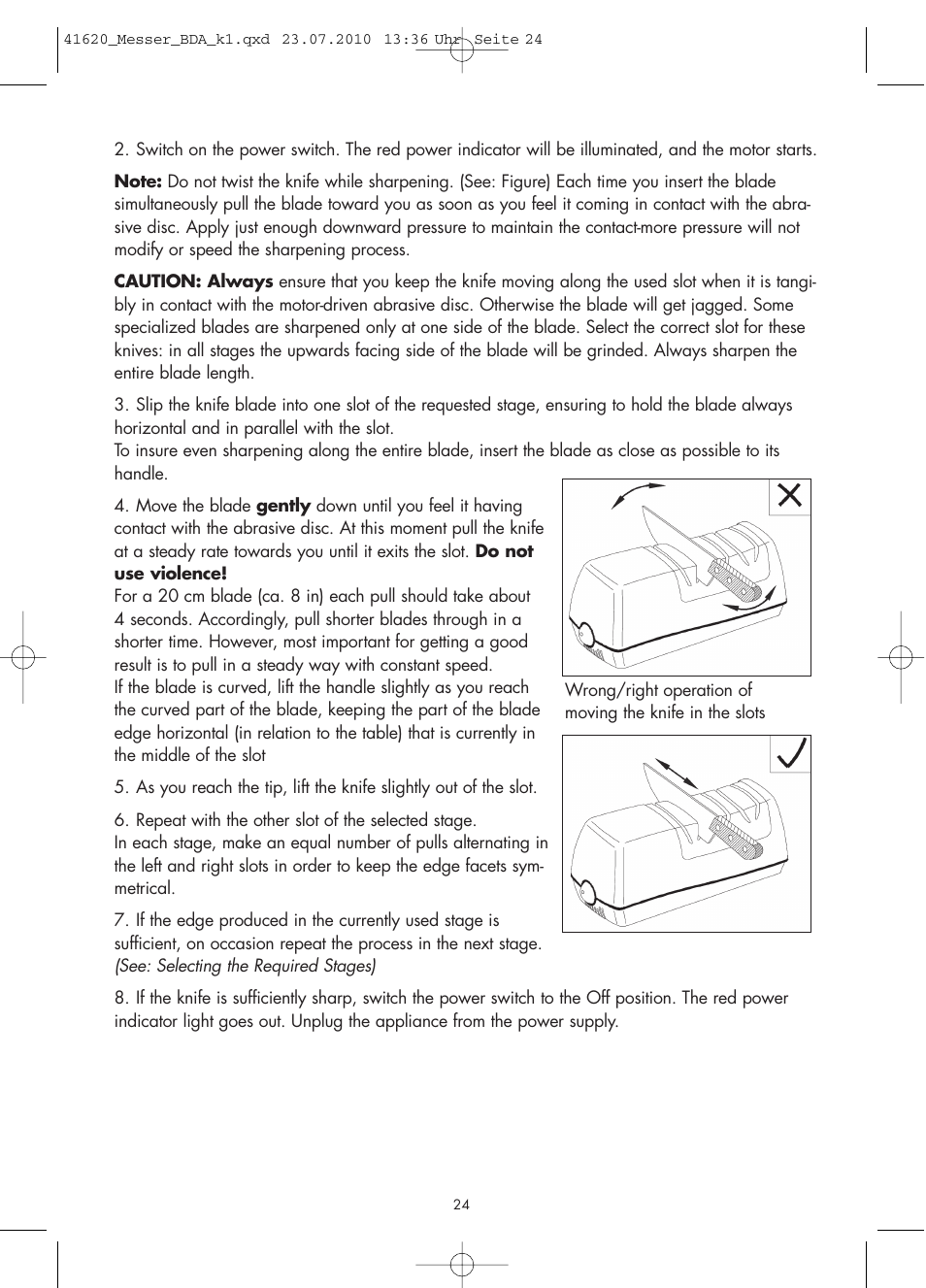 Gastroback 41620 Design Knife Sharpener User Manual | Page 10 / 14