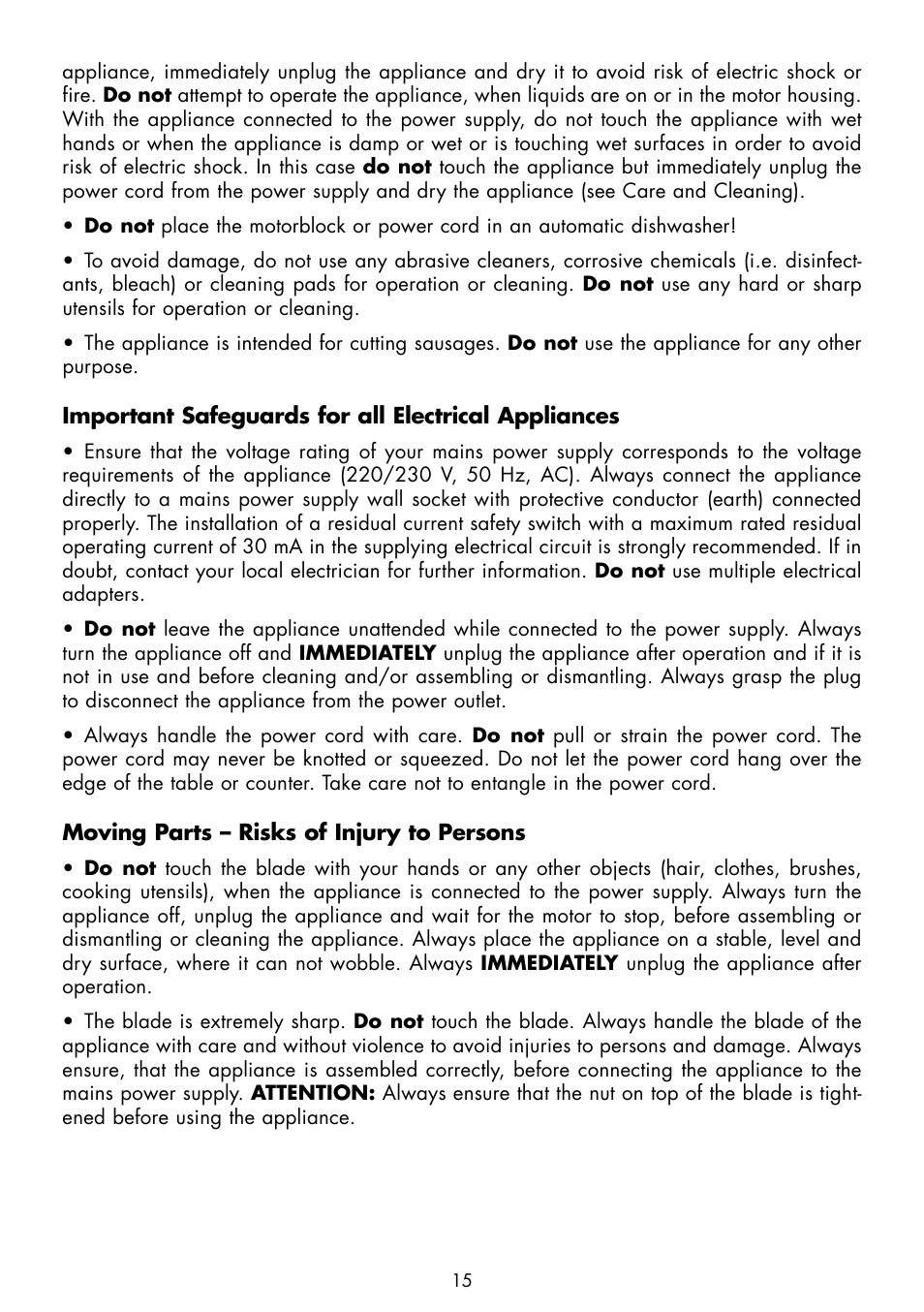 Gastroback 41399 Electric Sausage Slicer User Manual | Page 5 / 10