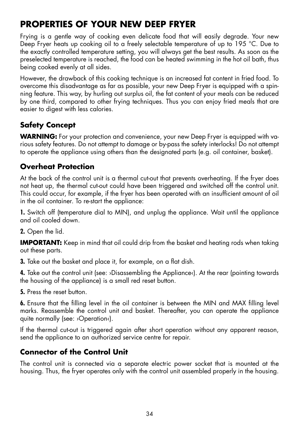 Properties of your new deep fryer | Gastroback 42580 Vita-Spin-Fryer User Manual | Page 10 / 23