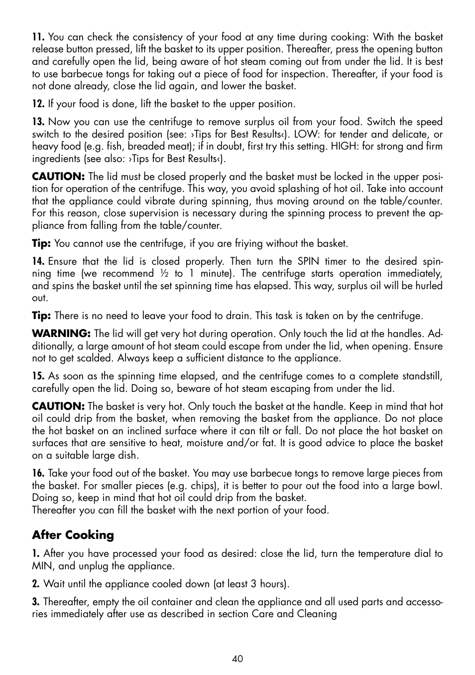 Gastroback 42580 Vita-Spin-Fryer User Manual | Page 16 / 23