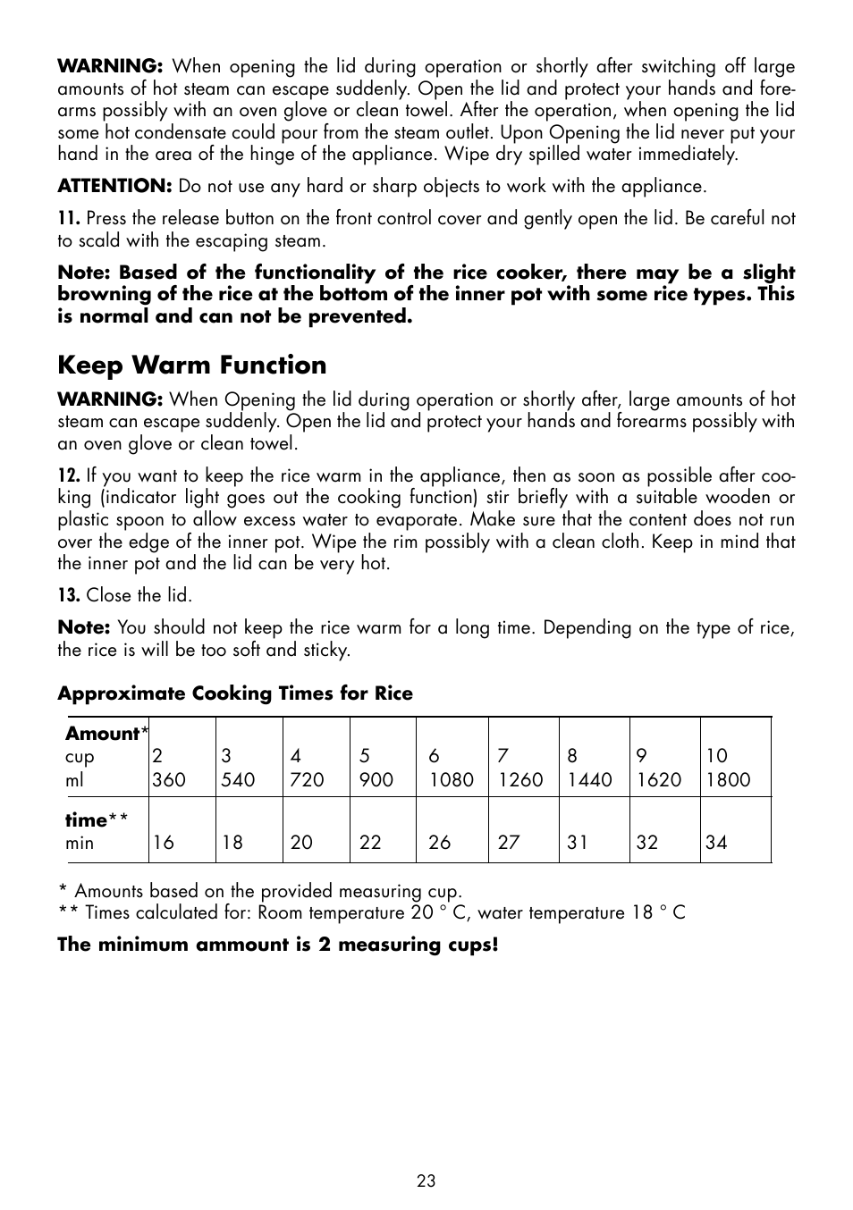 Keep warm function | Gastroback 42518 Design Rice Cooker Pro User Manual | Page 9 / 14