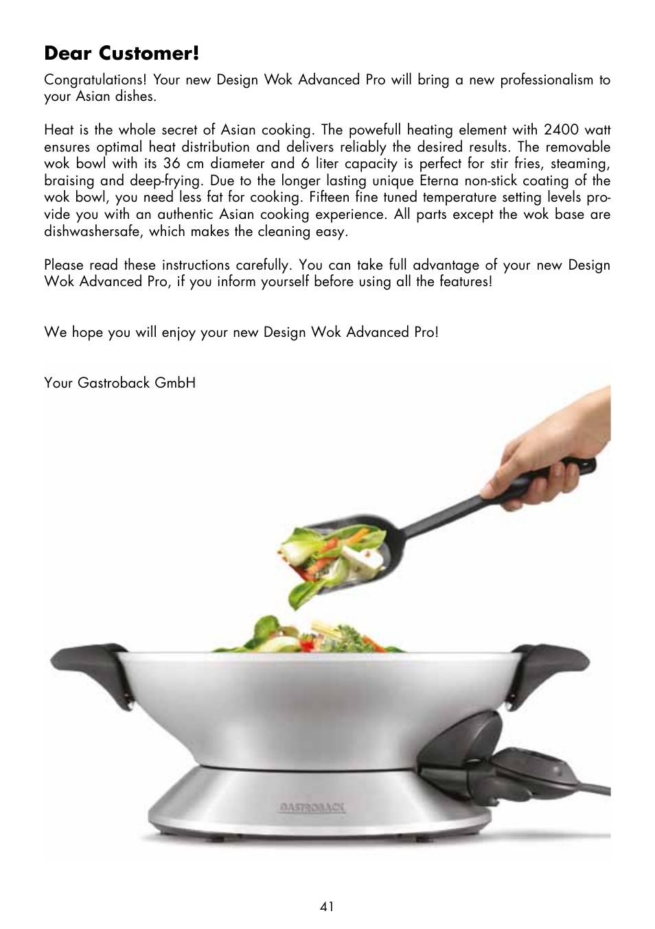 Dear customer | Gastroback 42515 Design Wok Advanced Pro User Manual | Page 3 / 34