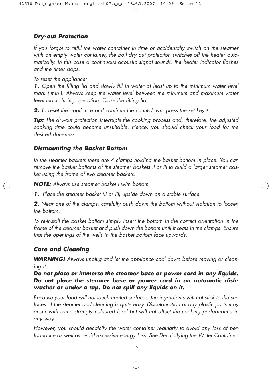 Gastroback 42510 Steam Cuisine User Manual | Page 12 / 20