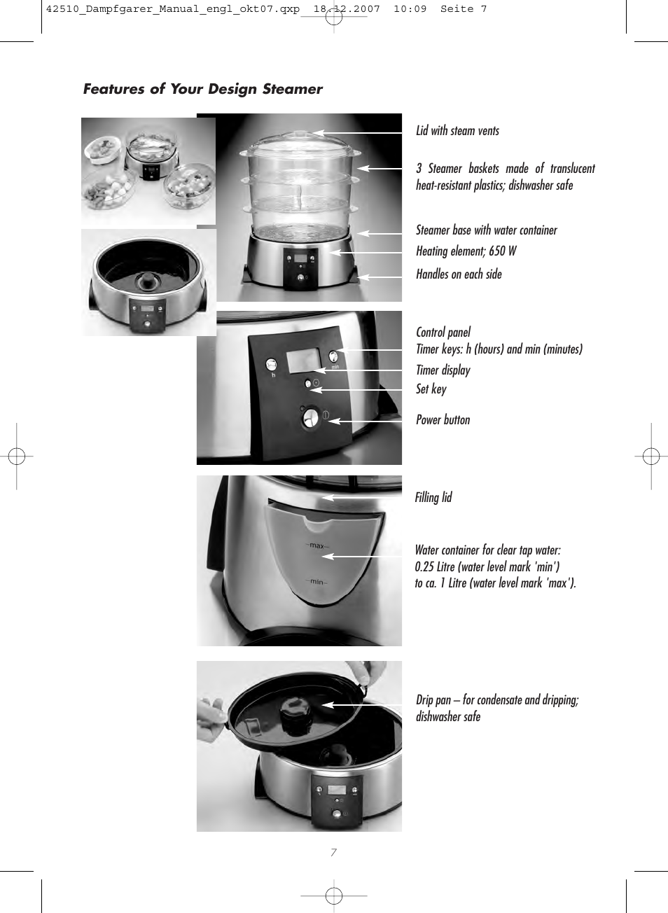 Gastroback 42510 Steam Cuisine User Manual | Page 7 / 20