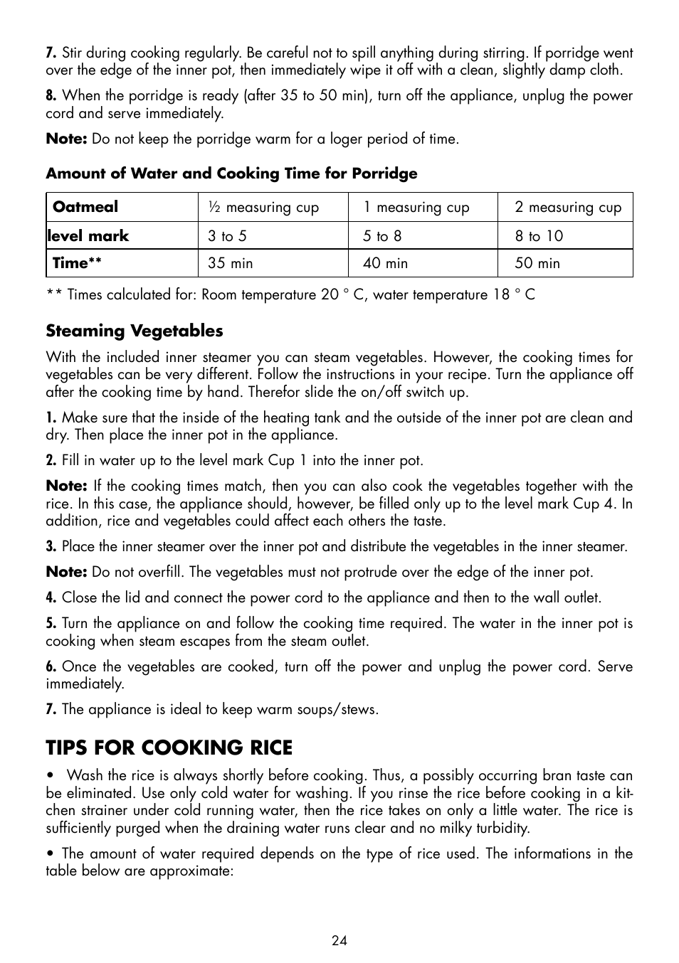 Tips for cooking rice | Gastroback 42507 Design Rice Cooker User Manual | Page 10 / 14