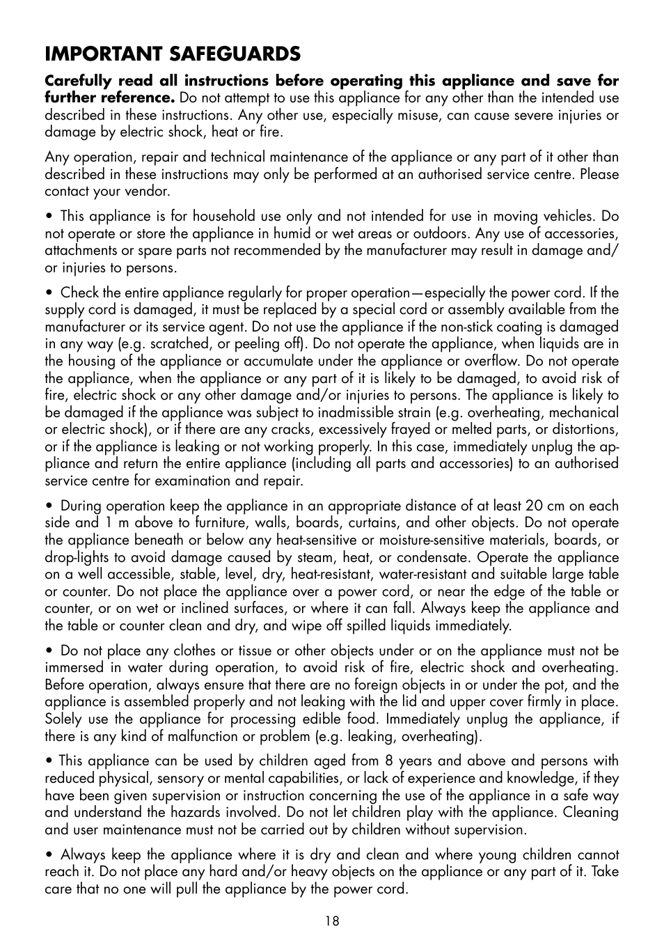 Important safeguards | Gastroback 42507 Design Rice Cooker User Manual | Page 4 / 14