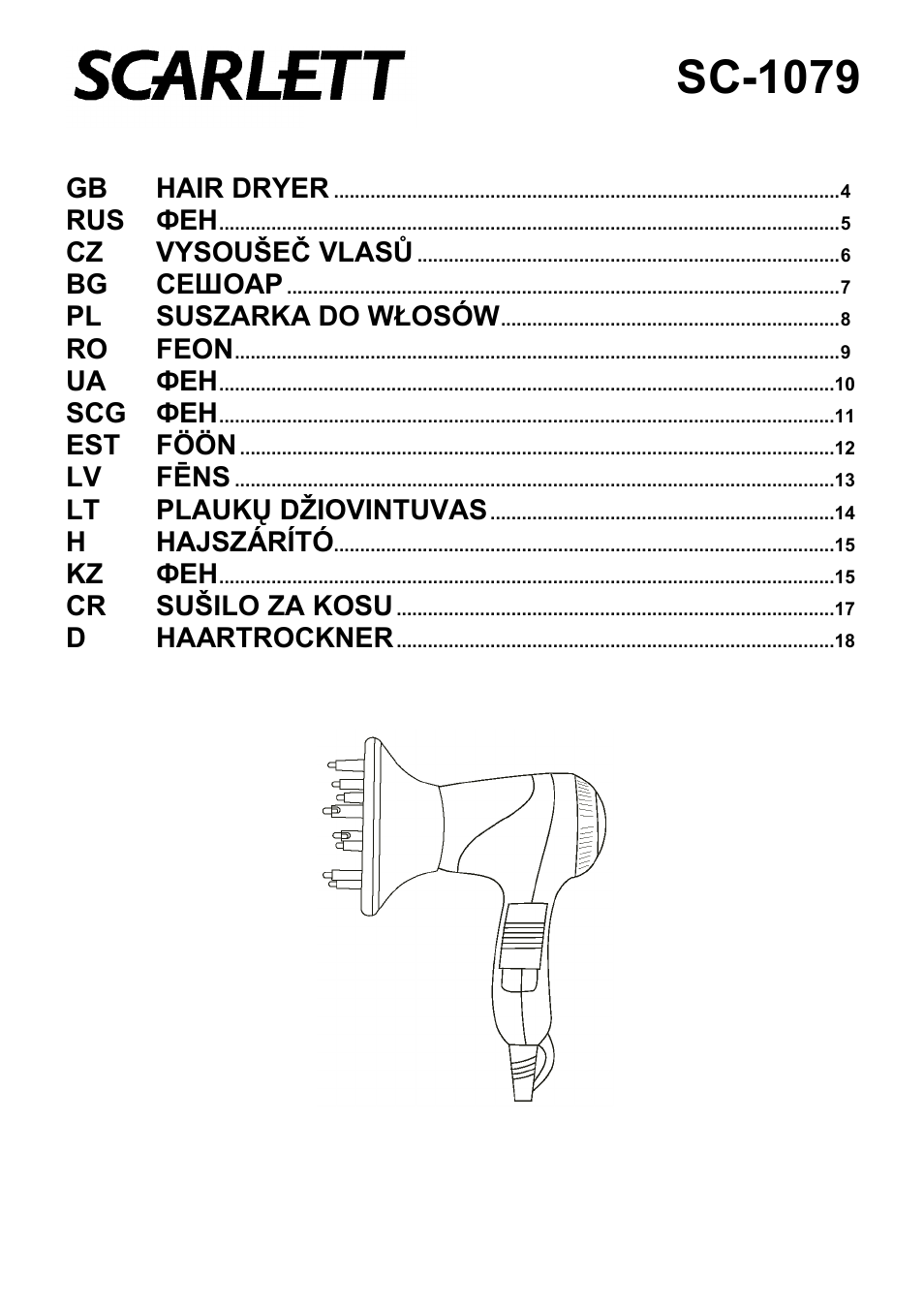 Scarlett SC-1079 User Manual | 19 pages