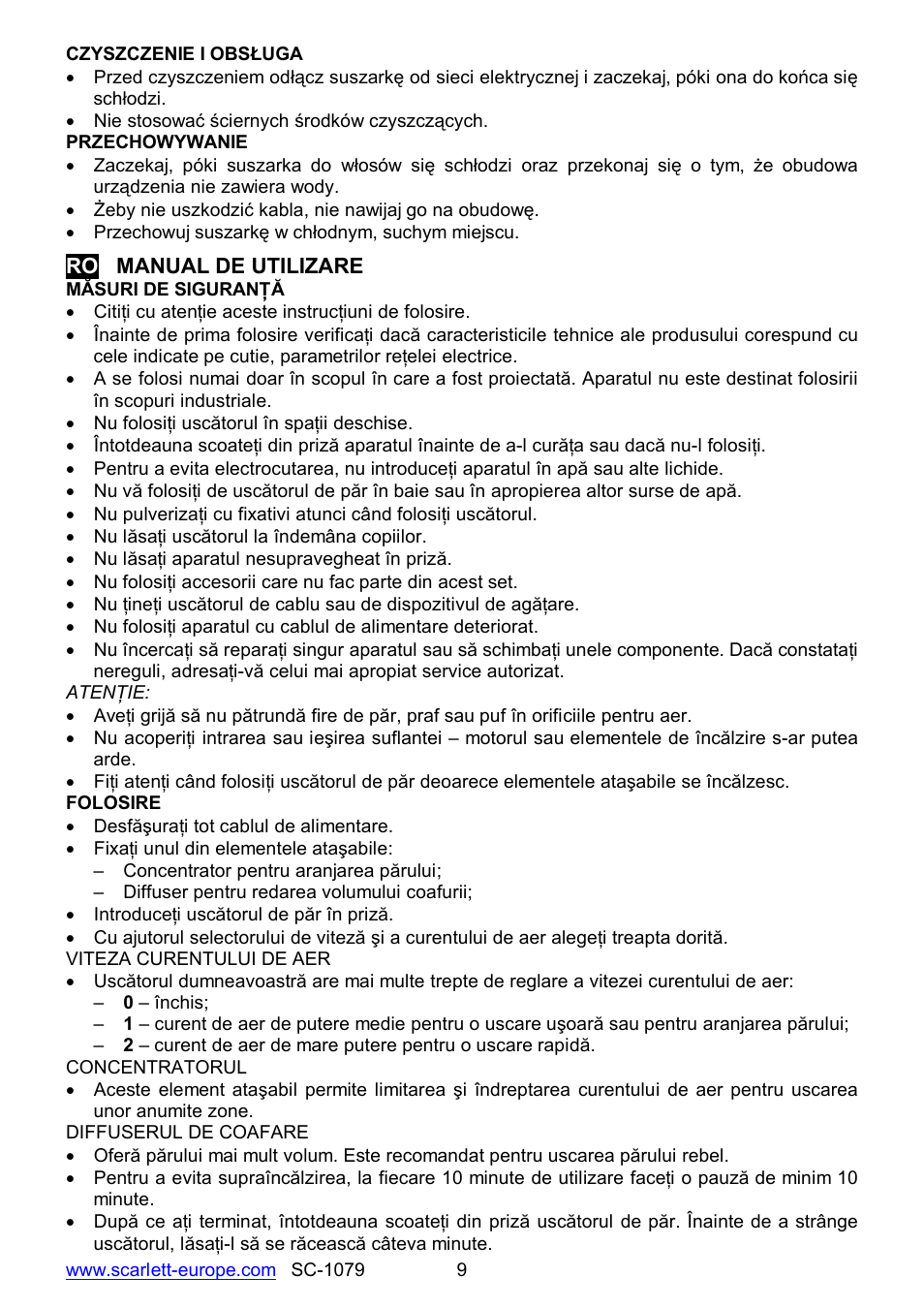 Scarlett SC-1079 User Manual | Page 9 / 19