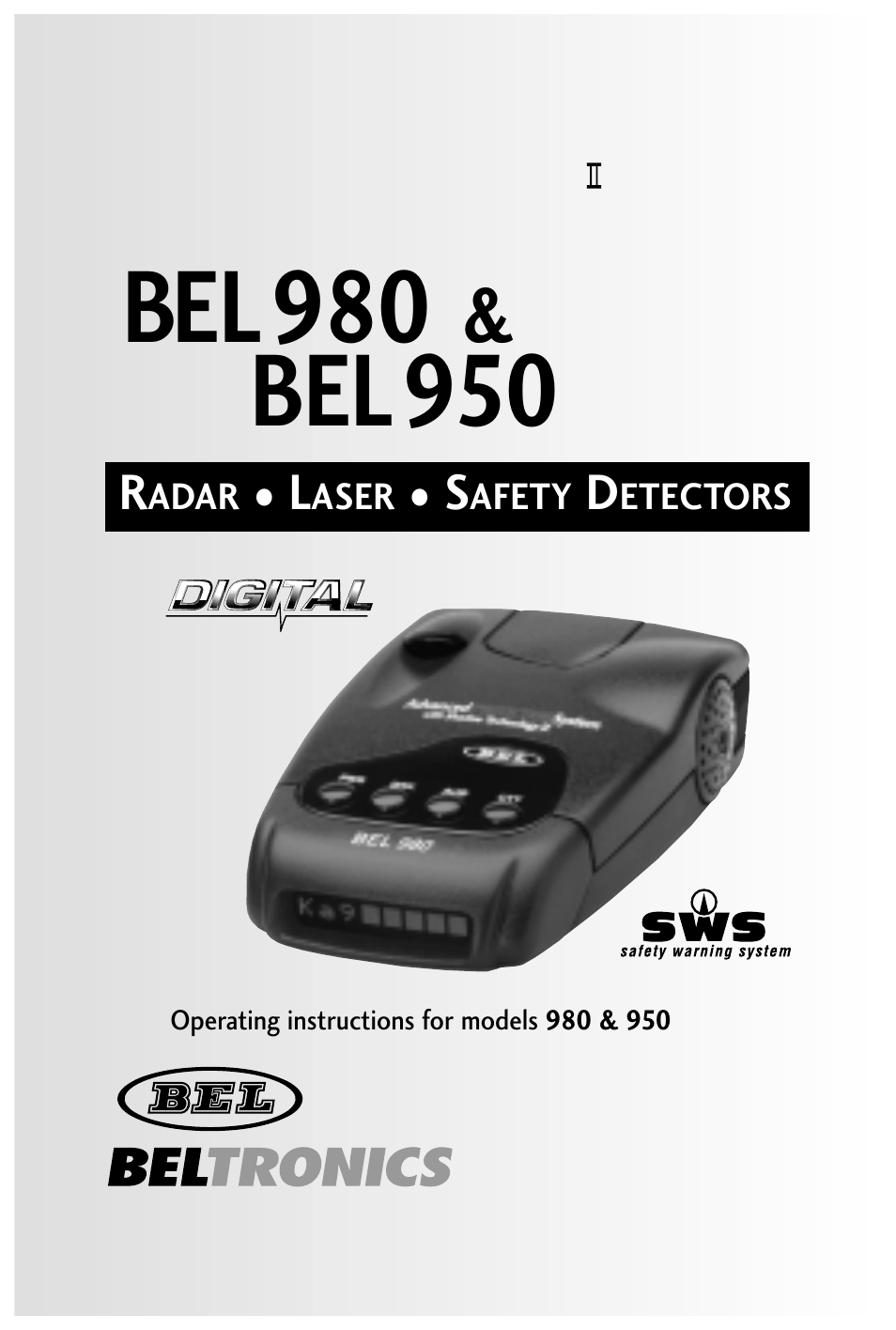 Beltronics 980 User Manual | 24 pages