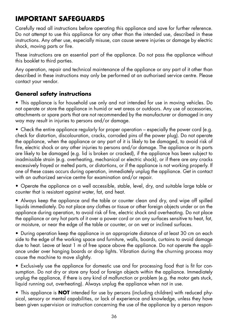 Important safeguards | Gastroback 42909 Smart Ice Cream Advanced Automatic User Manual | Page 6 / 28