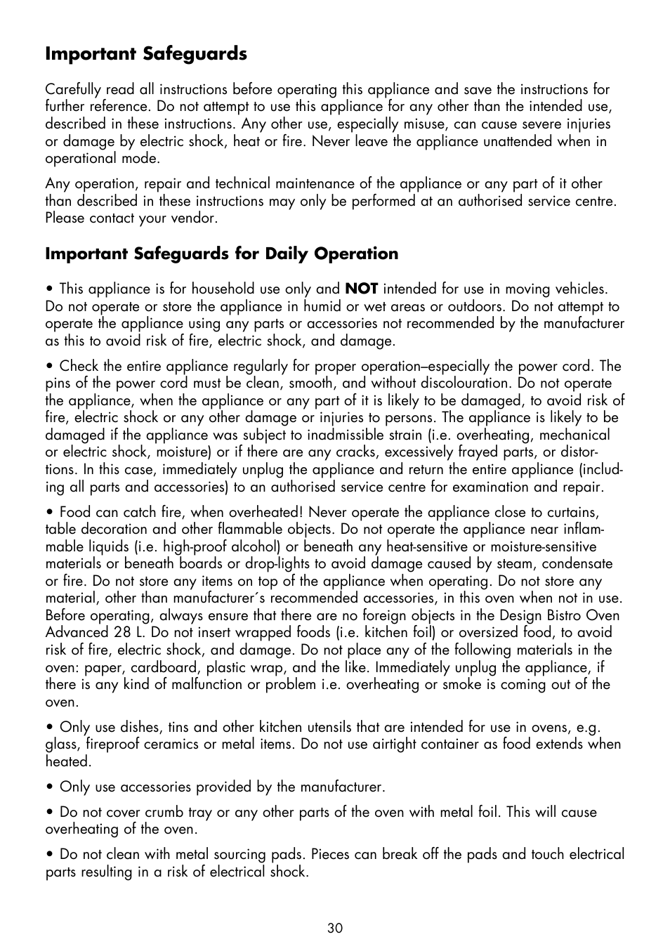 Important safeguards | Gastroback 42812 Design Bistro Oven Advanced 28L User Manual | Page 6 / 22