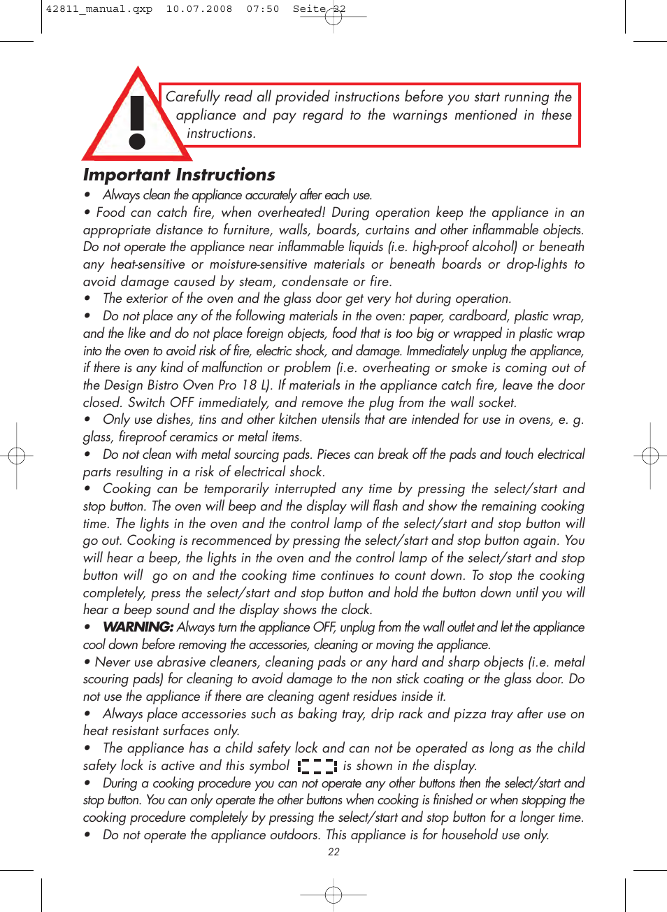 Gastroback 42811 Design Bistro Oven Pro 18L User Manual | Page 2 / 20