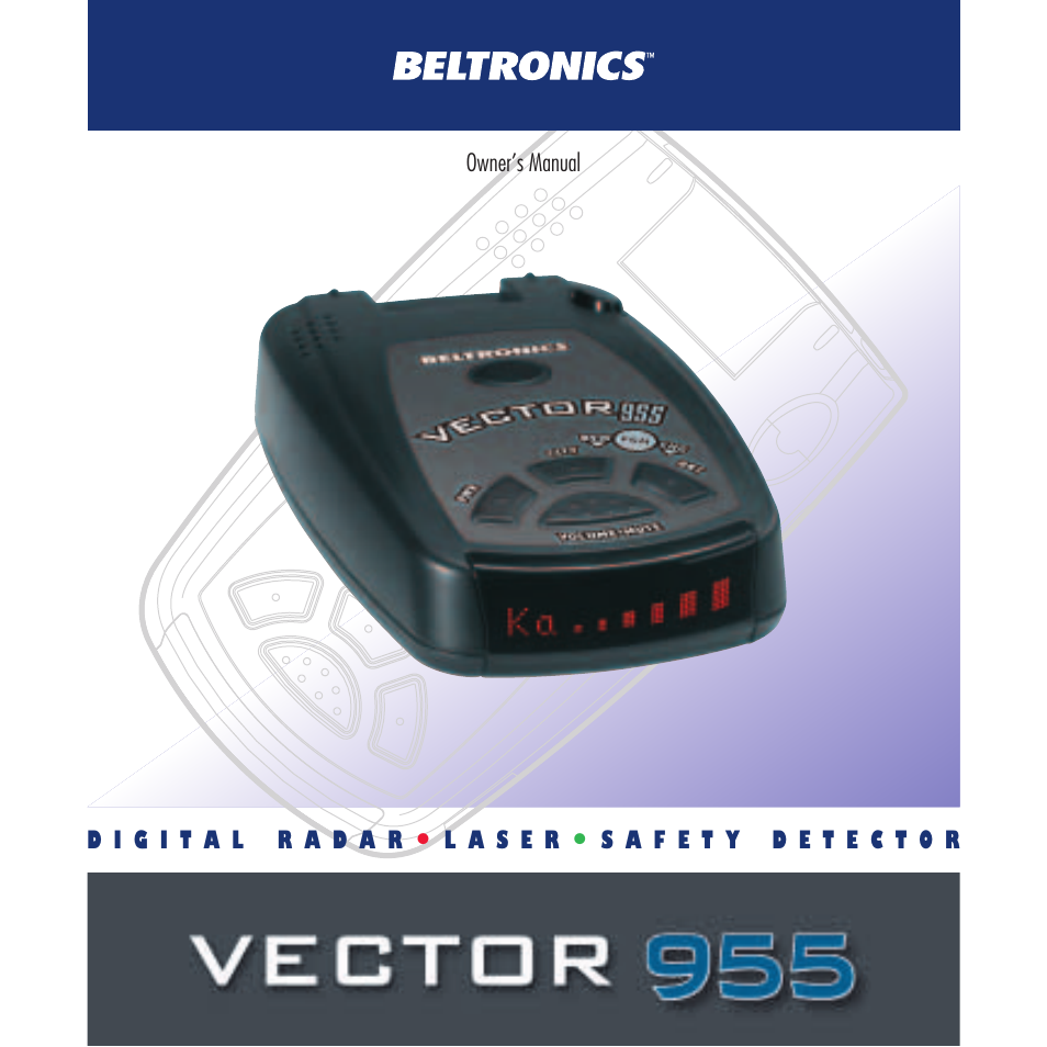 Beltronics Vector 955 User Manual | 31 pages