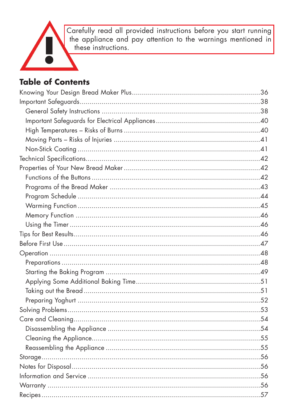 Gastroback 42820 Design Bread Maker Plus User Manual | Page 2 / 32