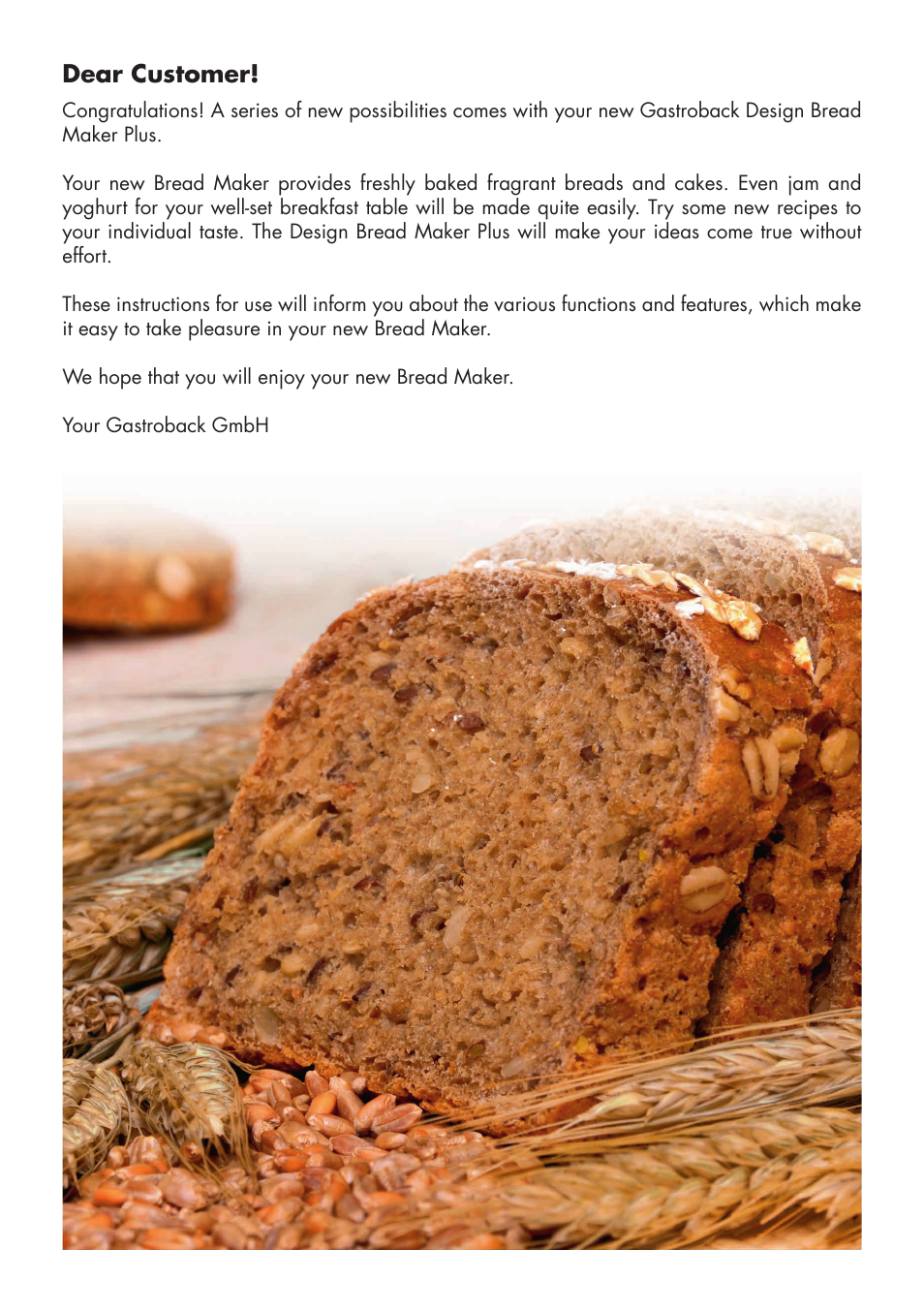 Dear customer | Gastroback 42820 Design Bread Maker Plus User Manual | Page 3 / 32