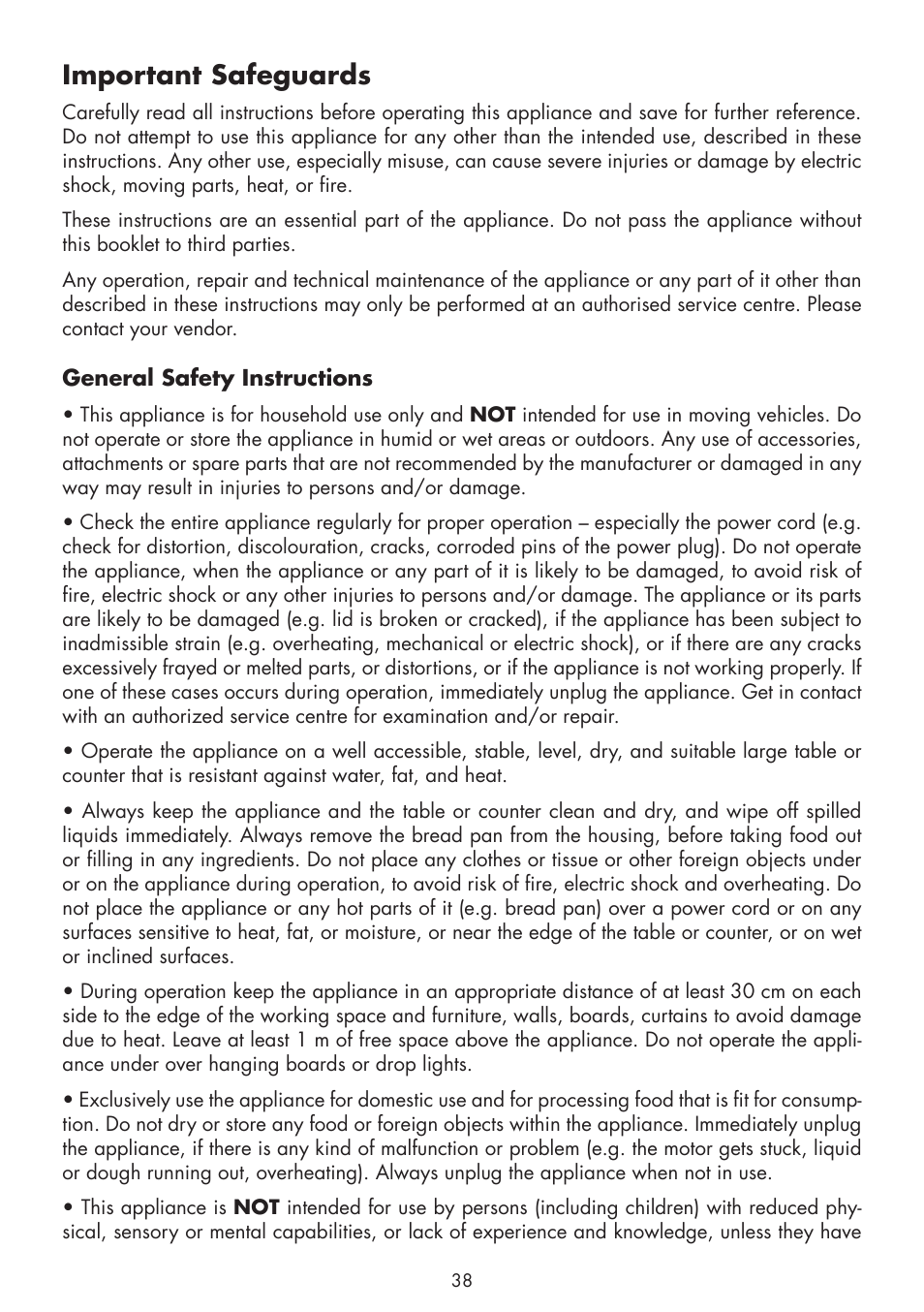 Important safeguards | Gastroback 42820 Design Bread Maker Plus User Manual | Page 6 / 32