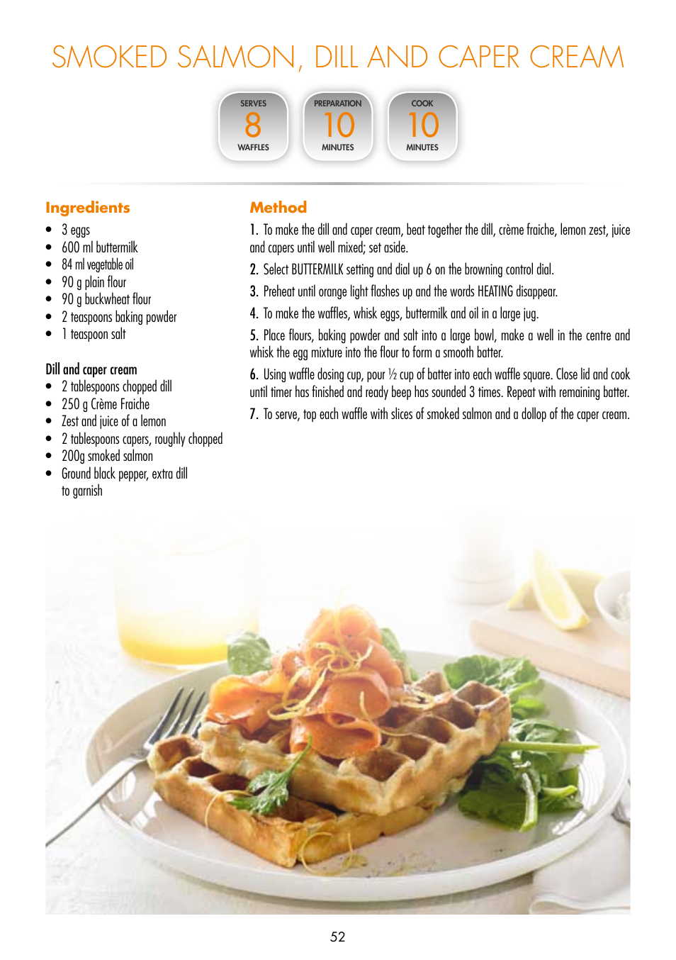 Smoked salmon, dill and caper cream | Gastroback 42422 Design Gourmet Waffle Maker Advanced 2S User Manual | Page 16 / 34