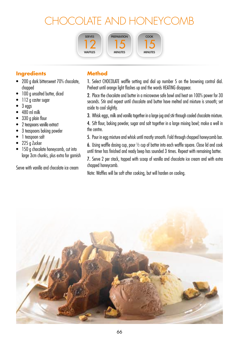 Chocolate and honeycomb | Gastroback 42422 Design Gourmet Waffle Maker Advanced 2S User Manual | Page 30 / 34