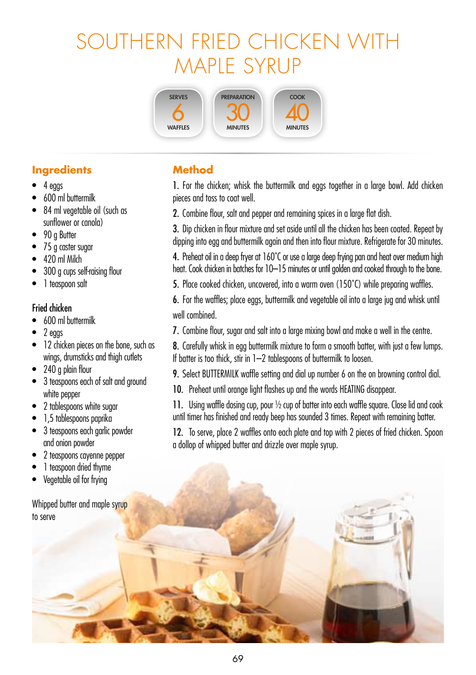 Southern fried chicken with maple syrup | Gastroback 42422 Design Gourmet Waffle Maker Advanced 2S User Manual | Page 33 / 34