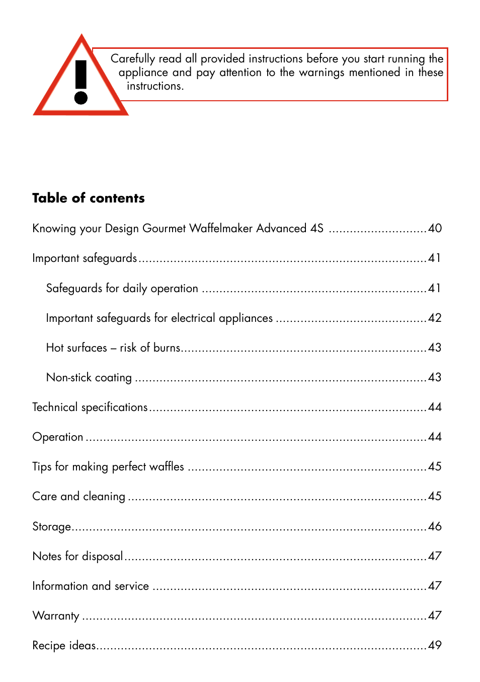 Gastroback 42421 Design Gourmet Waffle Maker Advanced 4S User Manual | Page 2 / 34