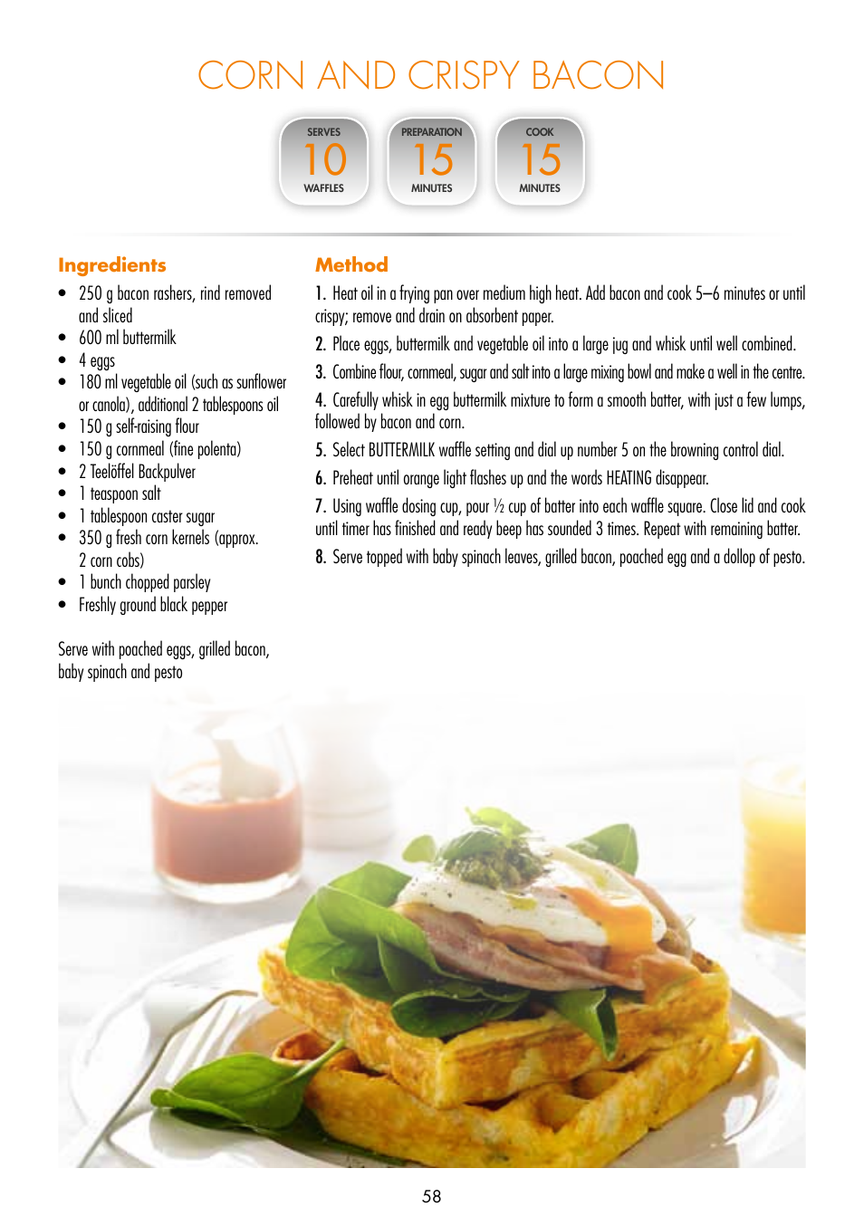 Corn and crispy bacon | Gastroback 42421 Design Gourmet Waffle Maker Advanced 4S User Manual | Page 22 / 34