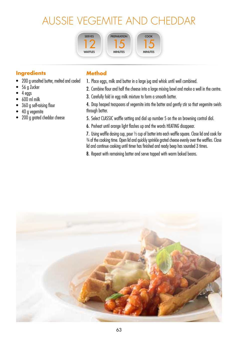 Aussie vegemite and cheddar | Gastroback 42421 Design Gourmet Waffle Maker Advanced 4S User Manual | Page 27 / 34