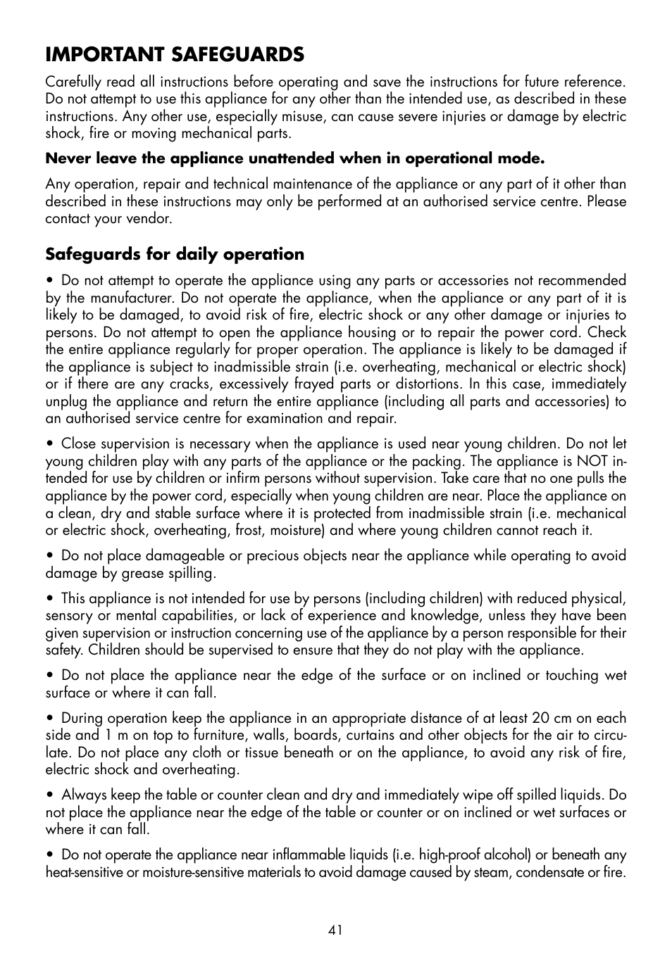 Important safeguards | Gastroback 42421 Design Gourmet Waffle Maker Advanced 4S User Manual | Page 5 / 34