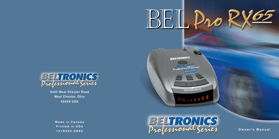 Beltronics PRO RX65 User Manual | 16 pages