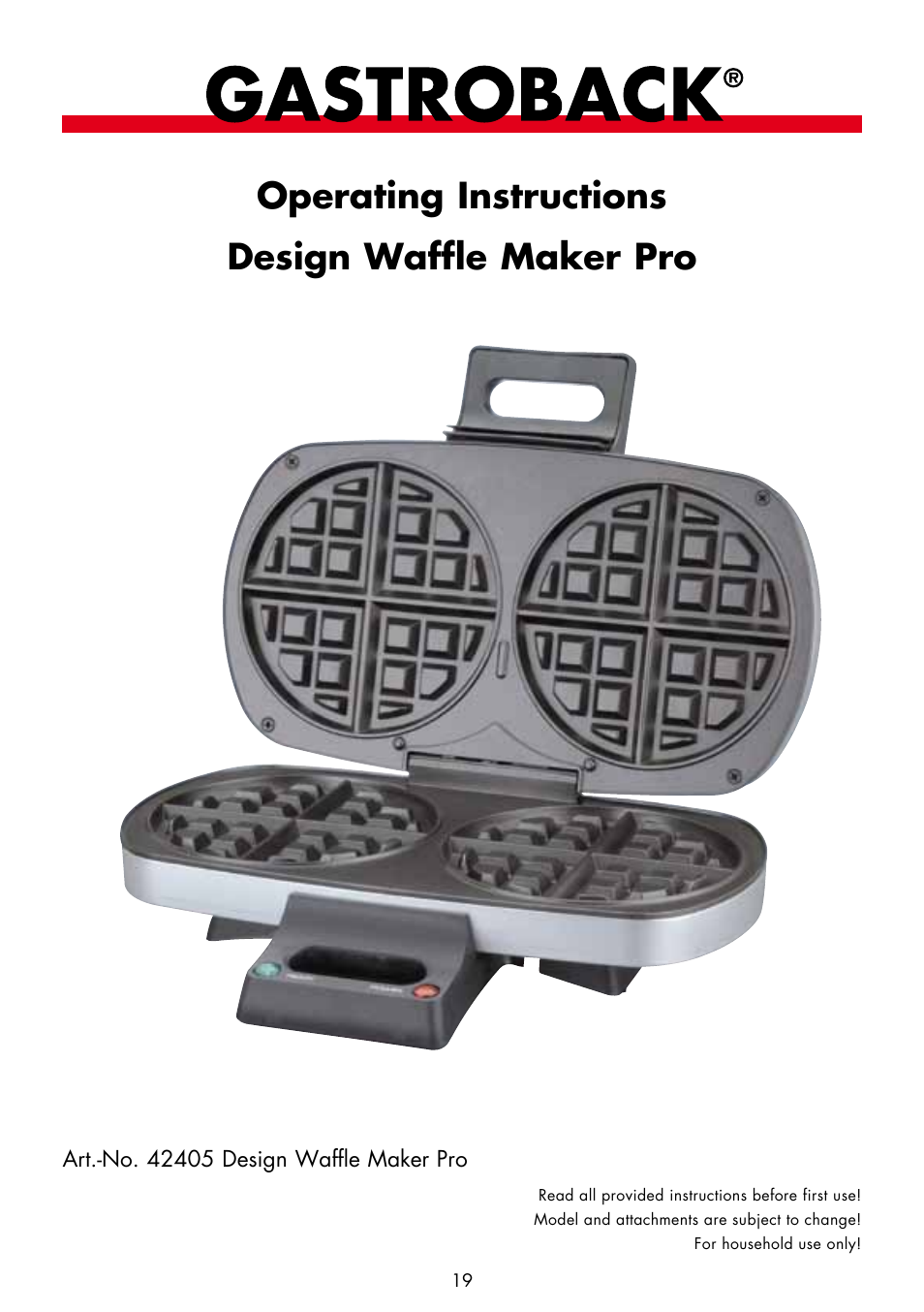 Gastroback 42405 Design Wafflemaker Pro User Manual | 17 pages