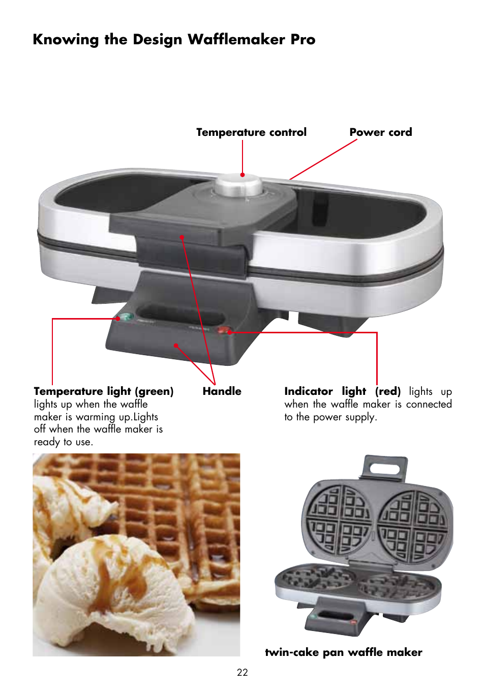 Knowing the design wafflemaker pro | Gastroback 42405 Design Wafflemaker Pro User Manual | Page 4 / 17