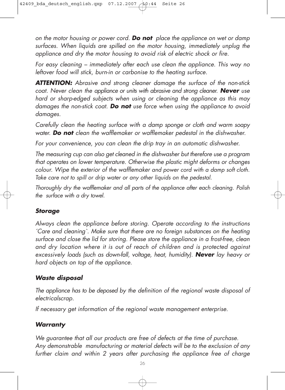 Gastroback 42409 Professional Waffle Maker User Manual | Page 10 / 16