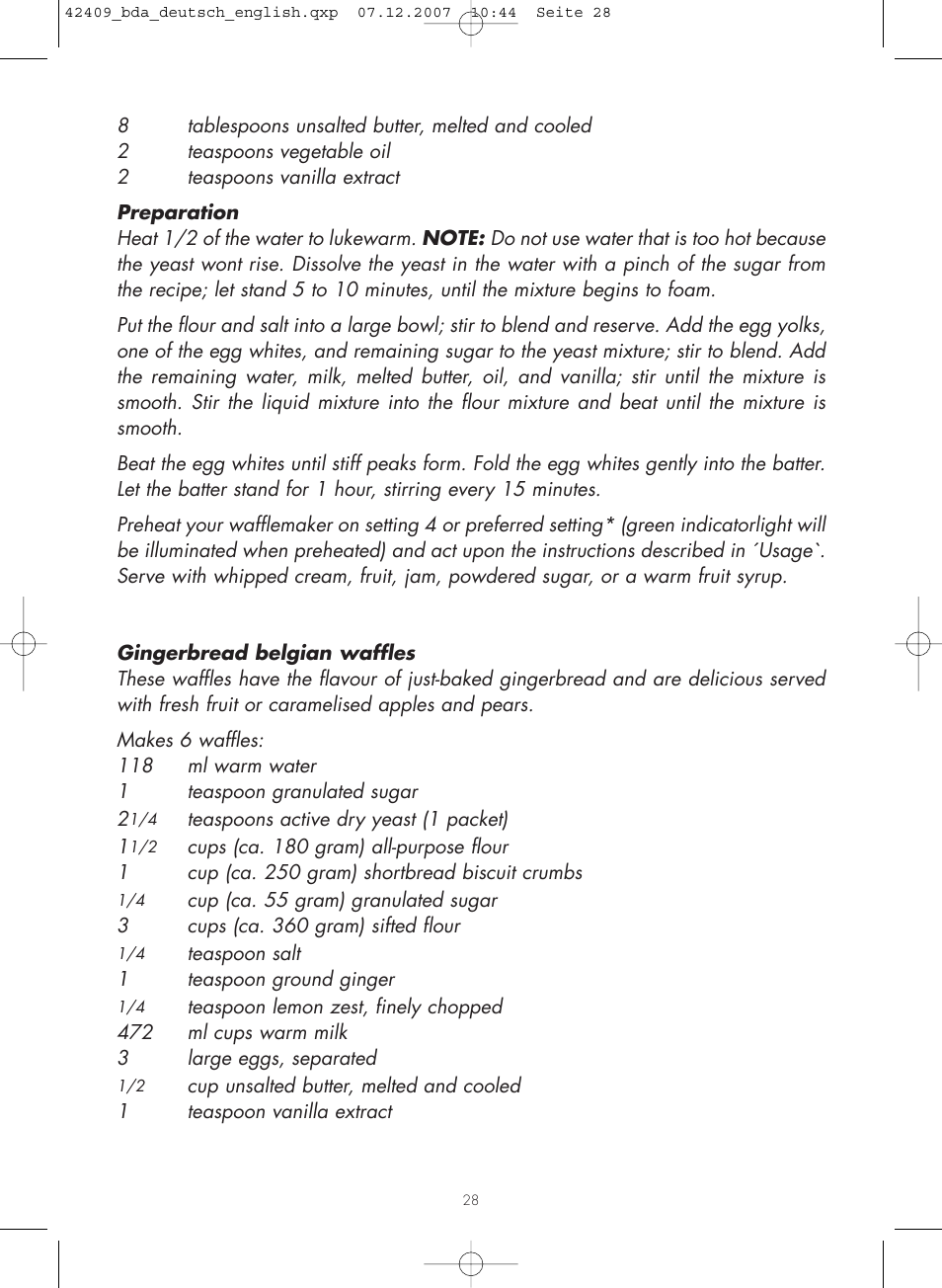 Gastroback 42409 Professional Waffle Maker User Manual | Page 12 / 16