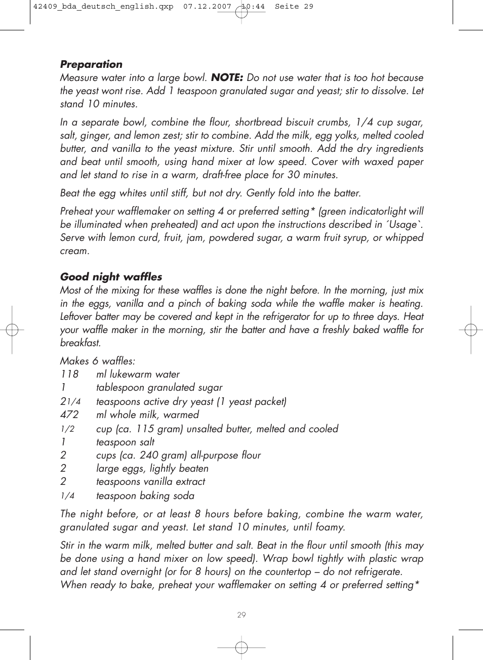 Gastroback 42409 Professional Waffle Maker User Manual | Page 13 / 16
