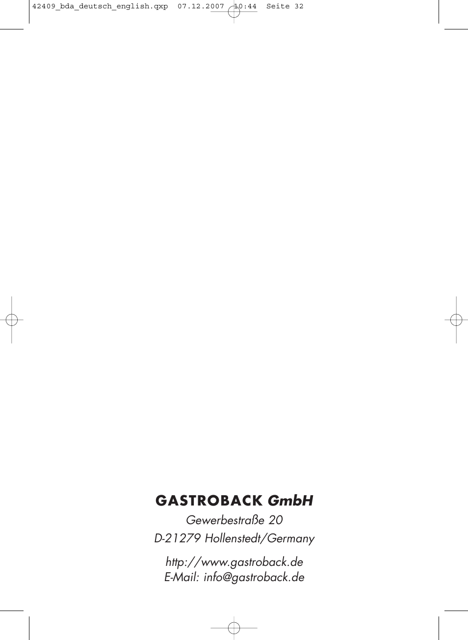 Gastroback gmbh | Gastroback 42409 Professional Waffle Maker User Manual | Page 16 / 16