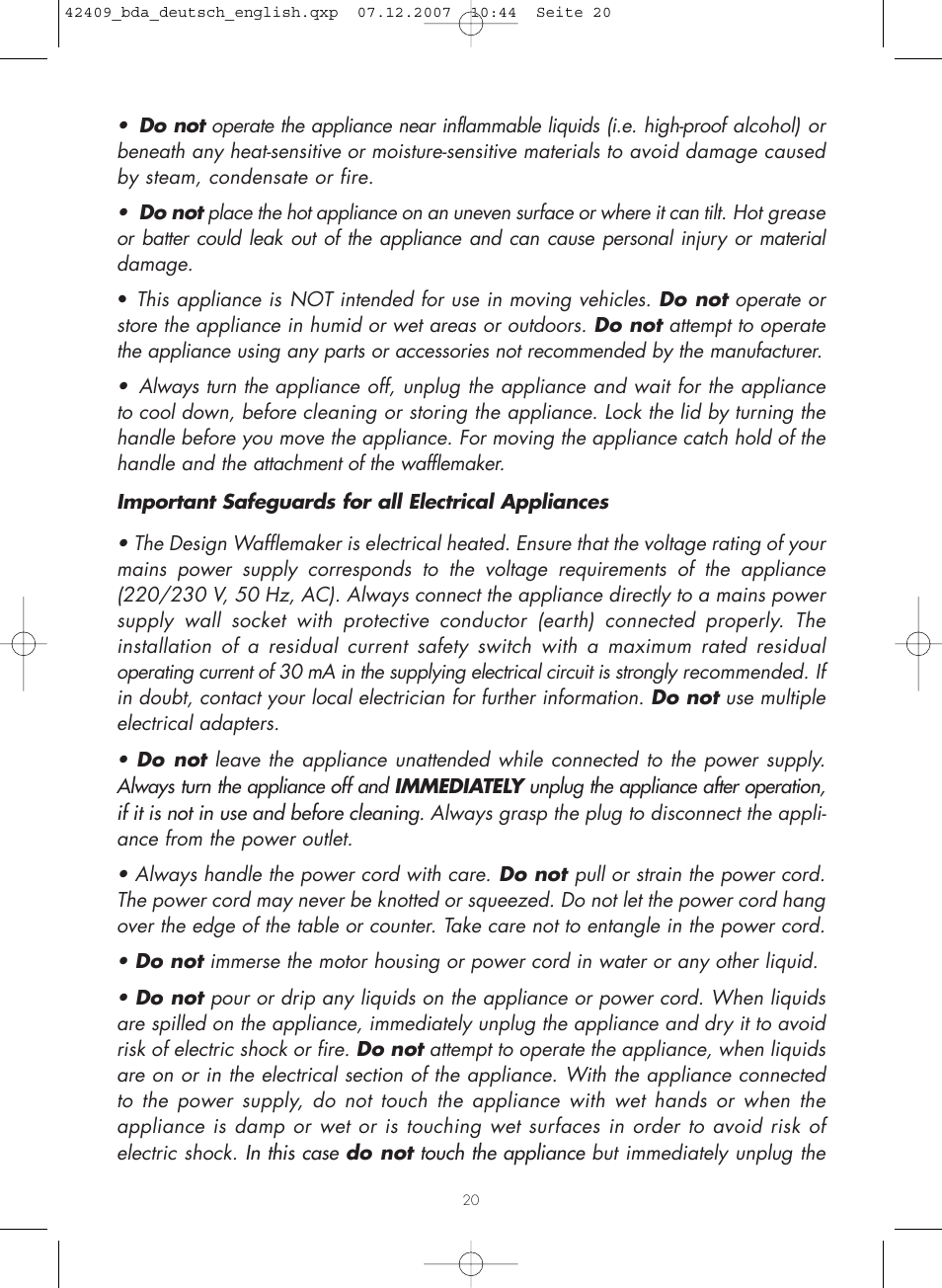 Gastroback 42409 Professional Waffle Maker User Manual | Page 4 / 16