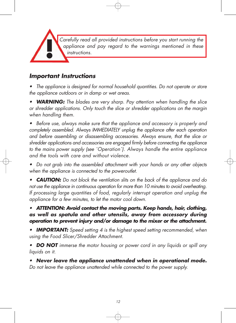 Gastroback 98102 Food Slicer/Shredder Attachment User Manual | Page 2 / 12