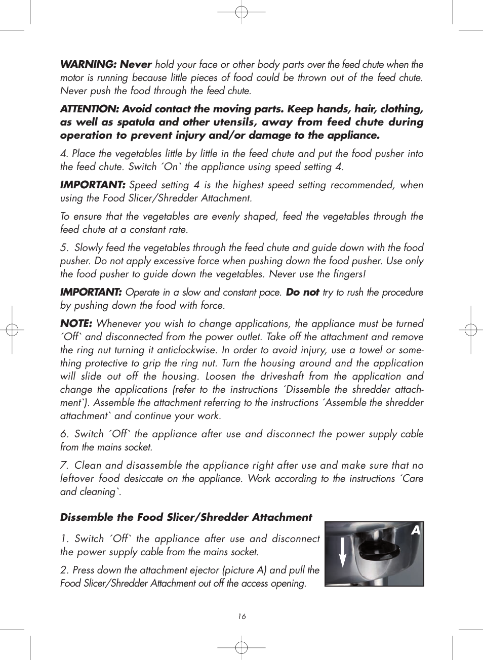 Gastroback 98102 Food Slicer/Shredder Attachment User Manual | Page 6 / 12