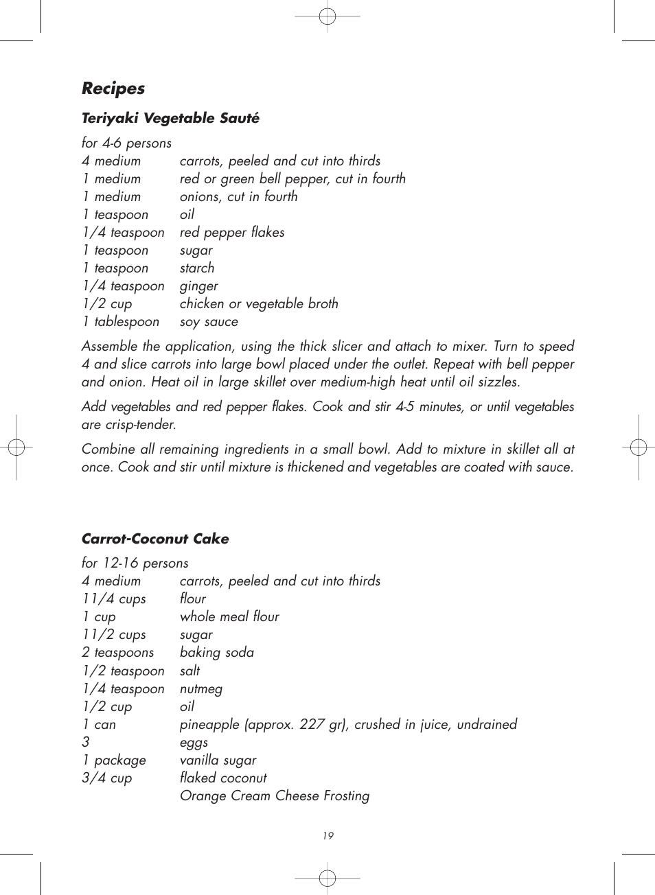 Recipes | Gastroback 98102 Food Slicer/Shredder Attachment User Manual | Page 9 / 12