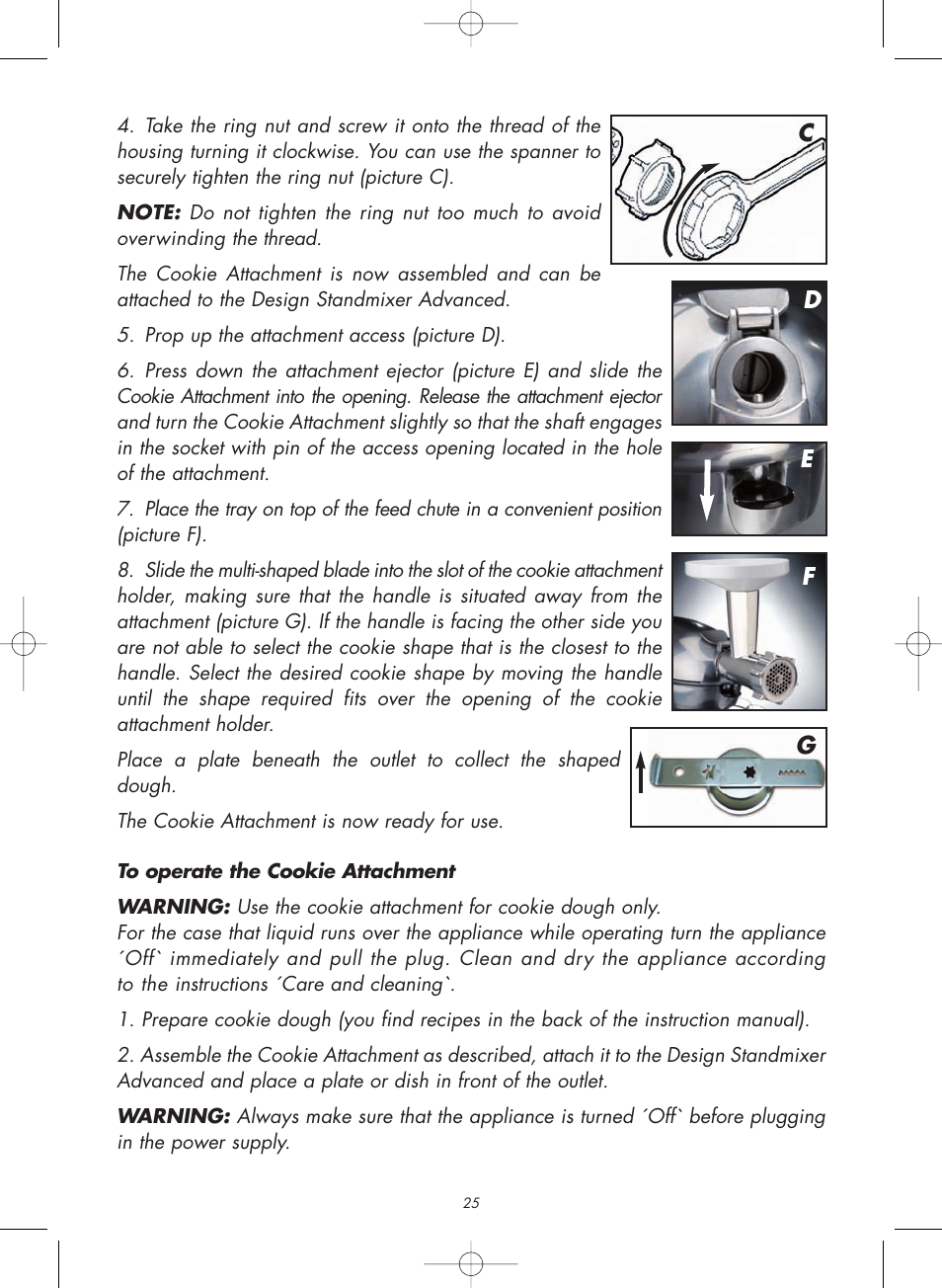 De f c g | Gastroback 98101 Meat Grinder / Cookie Attachment User Manual | Page 10 / 16