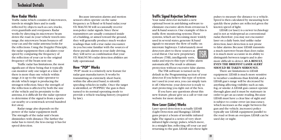 Technical details | Beltronics Sti Magnum User Manual | Page 12 / 16